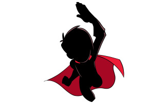 Super Boy Flying Silhouette - Illustration