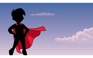 Super Boy Sky Silhouette - Illustration
