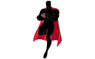 Super Dad with Baby Silhouette - Illustration