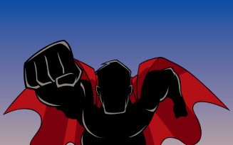 Superhero Coming City Silhouette - Illustration