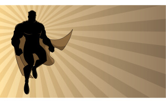 Superhero Flying Ray Light Silhouette 2 - Illustration