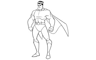 Superhero Watch Line Art - Illustration