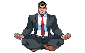 Businessman Meditating - Illustration
