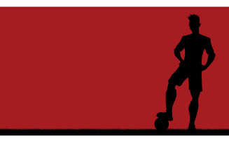 Football Player Silhouette Background - Illustration