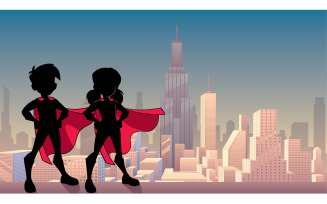 Super Kids City Silhouette - Illustration