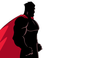 Superhero Side Profile Silhouette - Illustration