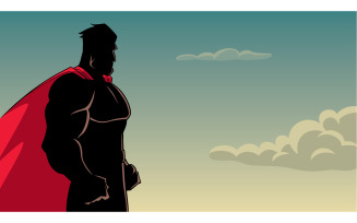 Superhero Side Profile Sky Silhouette - Illustration