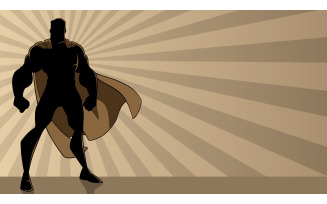Superhero Standing Tall Ray Light Silhouette - Illustration