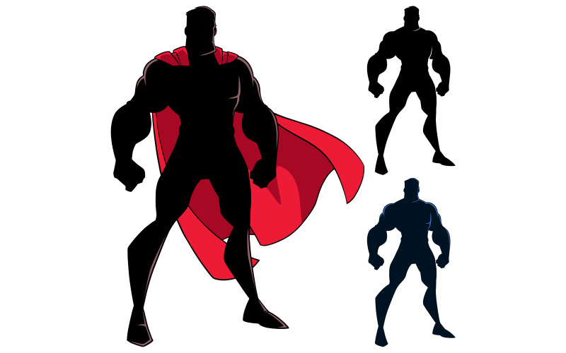 Superhero Standing Tall Silhouette - Illustration