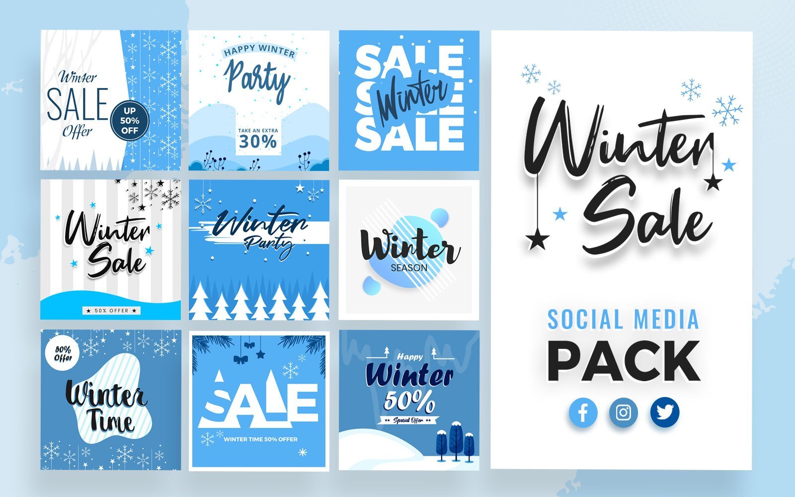 Kit Graphique #147047 Winter Social Divers Modles Web - Logo template Preview