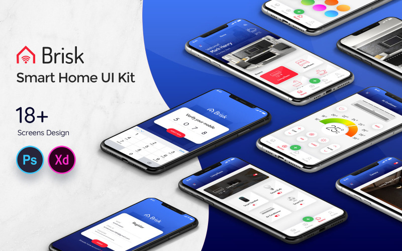 Brisk Smart Home Mobile App UI Kit UI Element