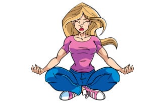 Meditating Woman - Illustration