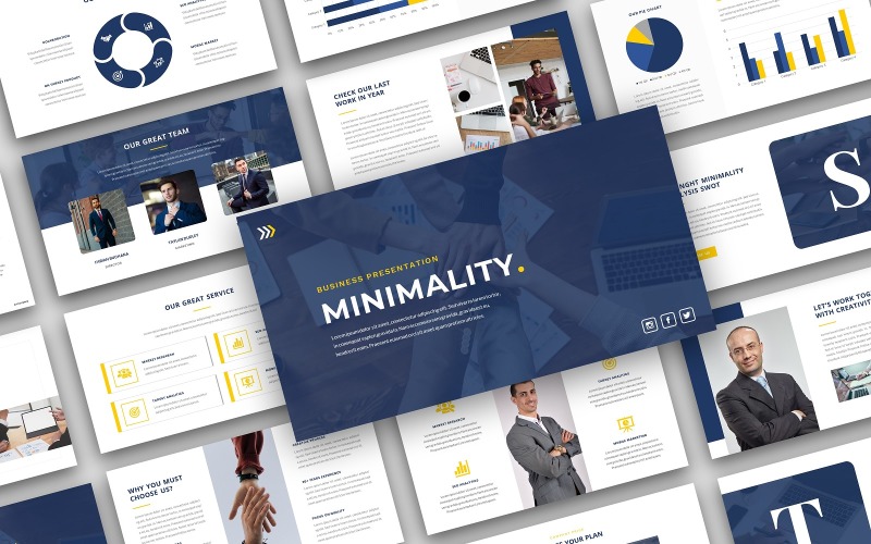 Minimality – Business Presentation PowerPoint template PowerPoint Template