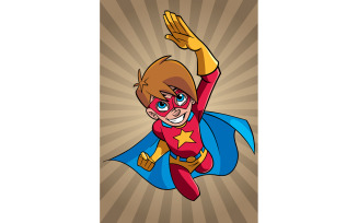 Super Boy Flying Ray Light Silhouette - Illustration