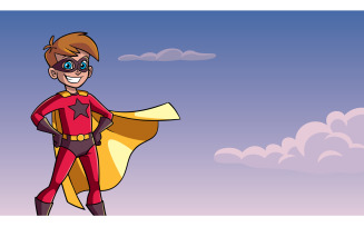 Super Boy Sky Background - Illustration