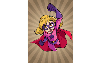 Super Girl Flying Ray Light Background - Illustration