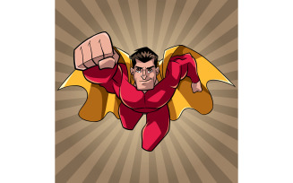 Superhero Coming at You Ray Light Background - Illustration