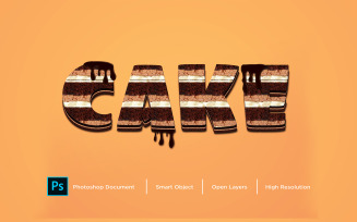 Cake Text Effect Design Photoshop Layer Style Effect - Illustration