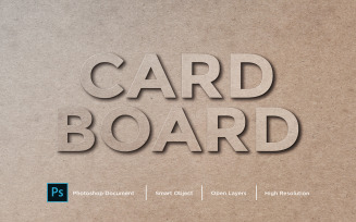 Card Board Text Effect Design Photoshop Layer Style Effect - Illustration