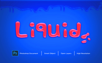 Liquid Text Effect Design Photoshop Layer Style Effect - Illustration