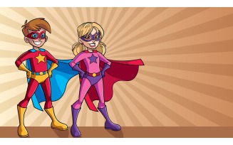 Super Kids Ray Light Background - Illustration