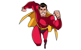 Superhero Running Frontal View - Illustration