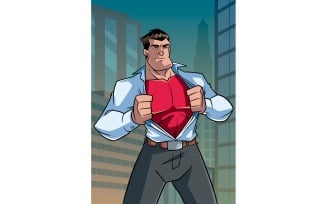Superhero Under Cover Casual in City - Illustration
