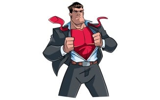 Superhero Under Cover Suit - Illustration