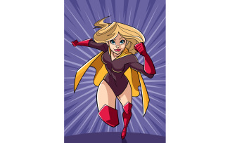 Superheroine Running - Illustration