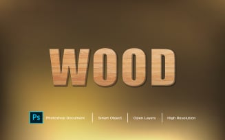 Wood Text Effect Design Photoshop Layer Style Effect - Illustration