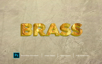 Brass Text Effect Design Photoshop Layer Style Effect - Illustration