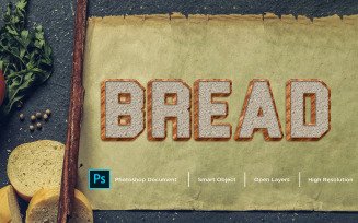 Bread Text Effect Design Photoshop Layer Style Effect - Illustration