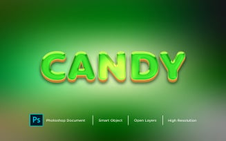Candy Text Effect Design Photoshop Layer Style Effect - Illustration
