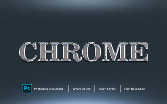 Chrome Text Effect Design Photoshop Layer Style Effect - Illustration