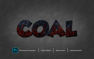 Coal Text Effect Design Photoshop Layer Style Effect - Illustration