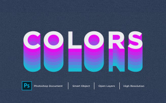 Colors Text Effect Design Photoshop Layer Style Effect - Illustration