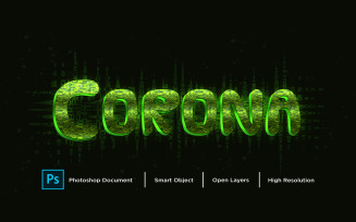 Corona Text Effect Design Photoshop Layer Style Effect - Illustration