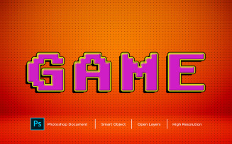 Game Text Effect Design Photoshop Layer Style Effect - Illustration