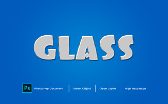Glass Text Effect Design Photoshop Layer Style Effect - Illustration