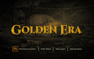 Golden Era Text Effect Design Photoshop Layer Style Effect - Illustration