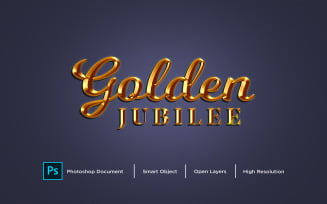 Golden Jubilee Text Effect Design Photoshop Layer Style Effect - Illustration