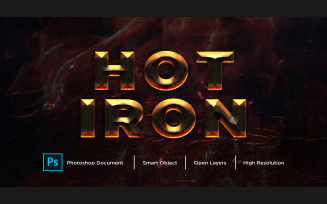 Hot iron Text Effect Design Photoshop Layer Style Effect - Illustration
