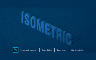 Isometric Text Effect Design Photoshop Layer Style Effect - Illustration