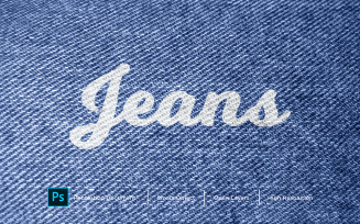 Jeans Text Effect Design Photoshop Layer Style Effect - Illustration