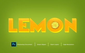 Lemon Text Effect Design Photoshop Layer Style Effect - Illustration
