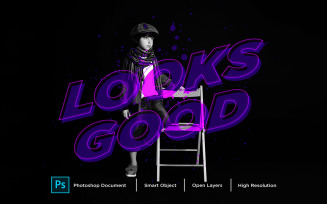 looks Good Text Effect Design Photoshop Layer Style Effect - Illustration