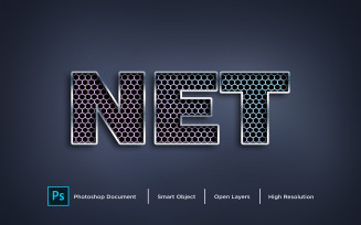 Net Text Effect Design Photoshop Layer Style Effect - Illustration