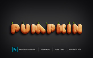 Pumpkin Text Effect Design Photoshop Layer Style Effect - Illustration