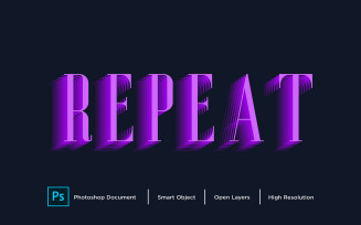Repeat Text Effect Design Photoshop Layer Style Effect - Illustration