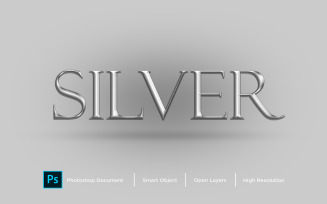 Silver Text Effect Design Photoshop Layer Style Effect - Illustration